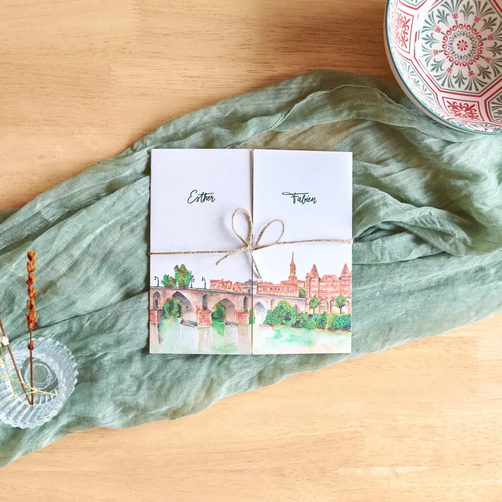 invitación de boda personalizada tríptico